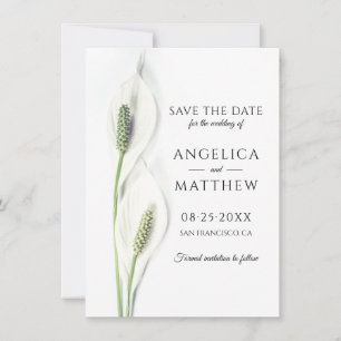 Reserva La Fecha Boda salva la fecha White Peace Calla Lily