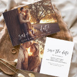 Reserva La Fecha Boda salva la foto de fecha Minimalista romántico<br><div class="desc">Boda Guardar las tarjetas de fecha que tienen una foto en la parte delantera y trasera. Las tarjetas Save the Date Fall, Autumn, Winter, Spring o Summer contienen una moderna tipografía de escritura cursiva con letras a mano que son elegantes, simples y modernas para usar después de la minimalista celebración...</div>