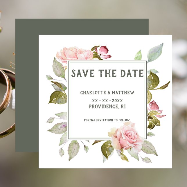 Reserva La Fecha Boda Salvar Las Rosas Rosa De Fecha (Wedding Save The Date Pink Roses)