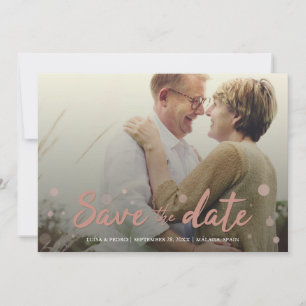 Reserva La Fecha Boda Save Date Elegant 4 Photo Pink Confetti