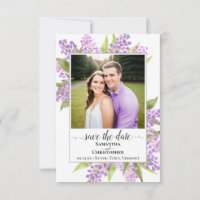 Boda Sencilla Acuarela Rústica Lilas y Foto