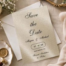 Boda Sencilla de Textura de Lino Beige Marfil