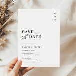 Reserva La Fecha Boda sencillo de escritura Minimalista en blanco y<br><div class="desc">Que tu historia de amor comience con elegancia eterna. Este minimalista guardar la fecha presenta un hermoso tipo de letra de guión y un esquema de color clásico en blanco y negro, que establece el tono para un boda sofisticado e inolvidable. Las líneas depuradas y el diseño sencillo garantizan que...</div>