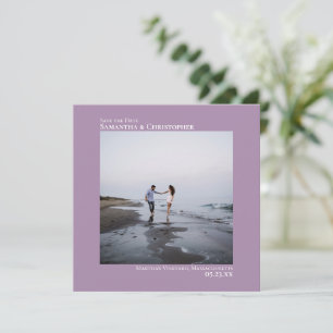 Reserva La Fecha Boda simple Artsy Minimal Photo Lavender