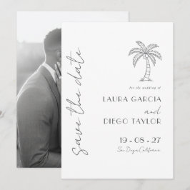 Reserva La Fecha Boda Simple Blanca Palma