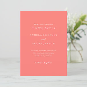 Reserva La Fecha Boda Simple Coral Vibrante y Moderno
