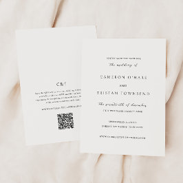 Reserva La Fecha Boda Simple de Código QR en Blanco y Negro