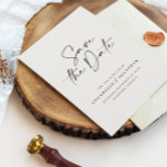 Reserva La Fecha Boda simple de la fotografía de escritura mínima m<br><div class="desc">La tipografía moderna y elegante,  la boda de escritura en negrita ahorra la tarjeta de fecha. Con tipografía moderna y elegante y espacio para una foto en el diseño trasero. Se puede personalizar el color monocromo clásico blanco y negro. Disponible en una selección de colores.</div>