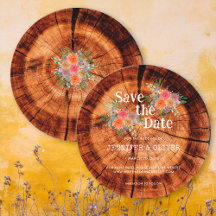 Boda simple floral rústico de madera de corteza d