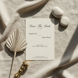Reserva La Fecha Boda Simple Minimalista con Letra Suave