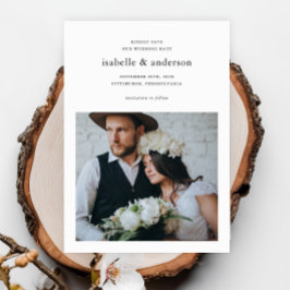 Reserva La Fecha Boda simple mínimo de dos fotografías