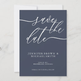 Reserva La Fecha Boda Simple Navy fondo personalizado foto
