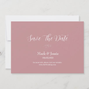 Reserva La Fecha Boda Simple Rosa y Blanco ROE