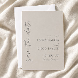 Reserva La Fecha Boda Simple y Elegante Taupe