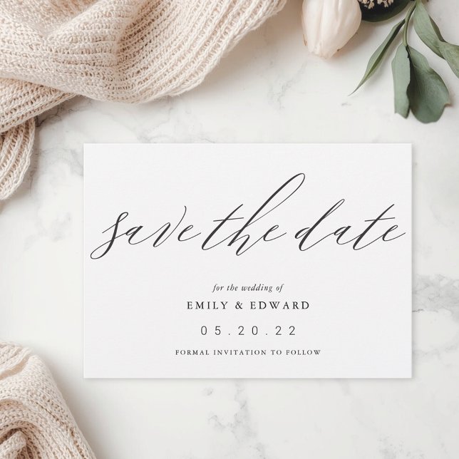 Reserva La Fecha Boda sin foto con caligrafía elegante (Subido por el creador)