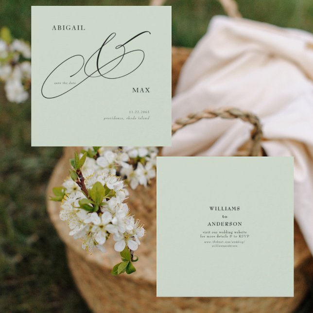 Reserva La Fecha Boda sin tiempo en la plaza Sage Save the Date (Subido por el creador)