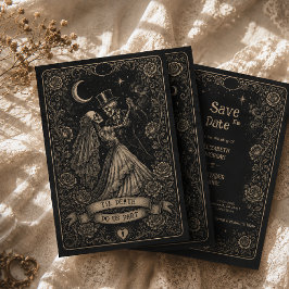 Reserva La Fecha Boda Tarot Negro Espeluznante Gótico