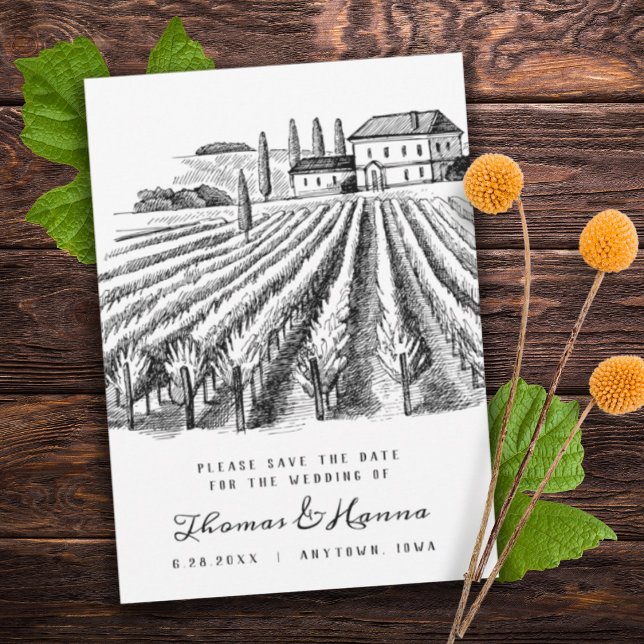 Reserva La Fecha Boda Temática Vineyard Winery Save The Date (Subido por el creador)