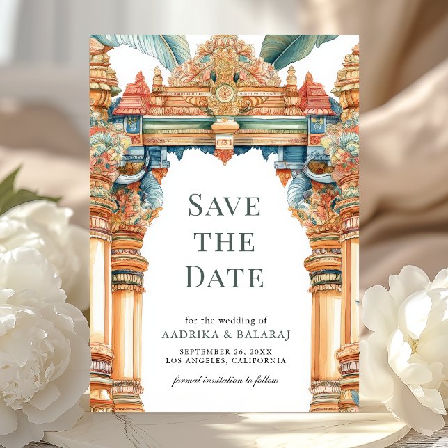 Reserva La Fecha Boda tradicional del sur de la India con arco intr (Subido por el creador)