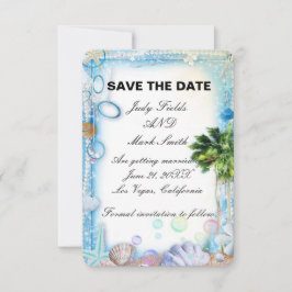 Reserva La Fecha Boda Tropical Beach Seashell Wedding Guardar La Ta