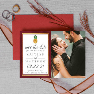 Reserva La Fecha Boda Tropical De Piña Salva La Fecha