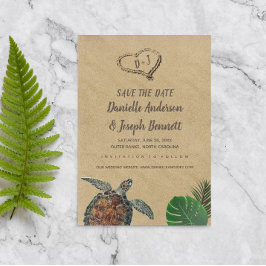 Reserva La Fecha Boda tropical de tortugas marinas salva la fecha