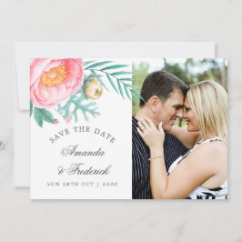 Reserva La Fecha Boda tropical de verano con flores de menta salva 