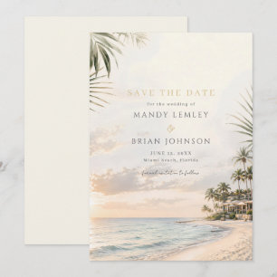 Reserva La Fecha Boda Tropical Elegante en Destino de Playa