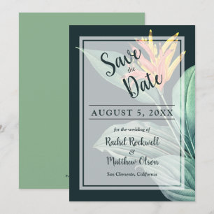 Reserva La Fecha Boda Tropical Flower Elegant Save the Date
