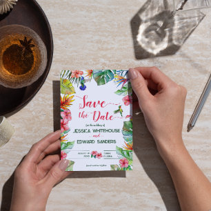 Reserva La Fecha Boda Tropical Hibiscus Hawai Salva La Fecha