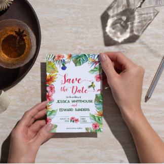 Reserva La Fecha Boda Tropical Hibiscus Hawai Salva La Fecha