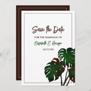 Reserva La Fecha Boda Tropical Monstera Beach