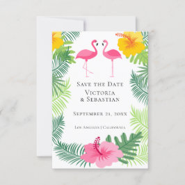 Reserva La Fecha Boda Tropical Rosada Flamingo Salva La Fecha