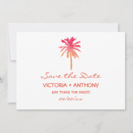 Reserva La Fecha Boda Tropical Sunset Palm Tree Beach