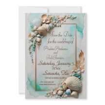 boda verde azulado de concha marina