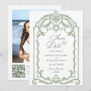 Reserva La Fecha Boda Verde de la orquesta victoriana Grace Floral