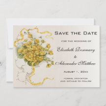 Boda Vintage, Flores de Botón de Oro Amarillo y Ab