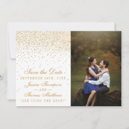Reserva La Fecha Boda Vintage Glam Gold Confetti