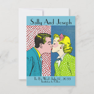 Reserva La Fecha Boda Vintage Save the Date, Pop art 50's