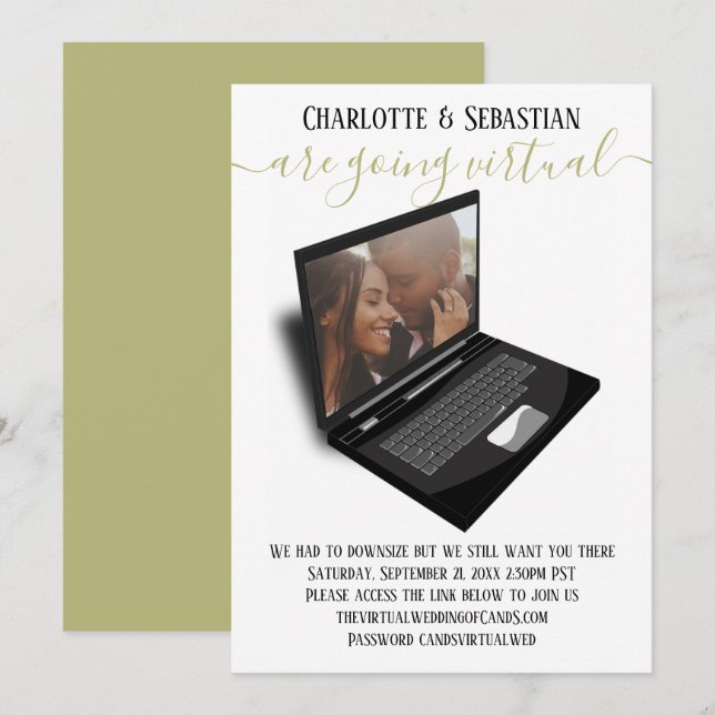 Reserva La Fecha Boda Virtual Guardar La Foto De Fecha (Anverso / Reverso)