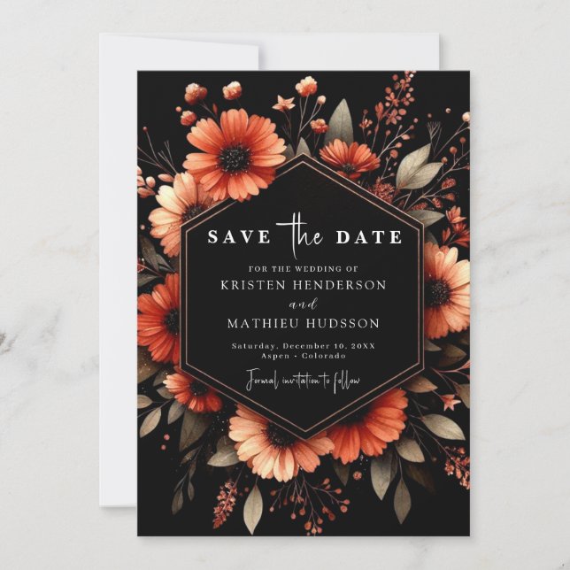 Reserva La Fecha Boda Whimsical Boho Terracotta (Anverso)