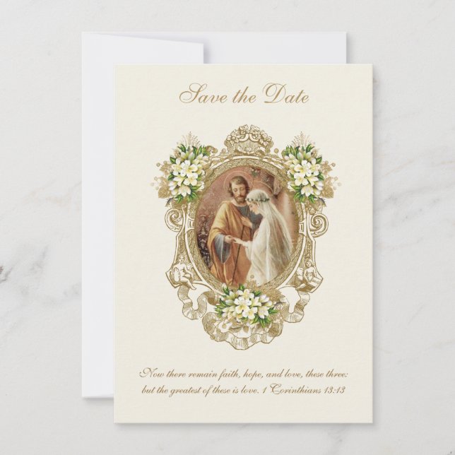 Reserva La Fecha Bodas Católicas Esponsales María José  (Anverso)