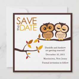 Reserva La Fecha Bodas de Búhos con Tema de Otoño