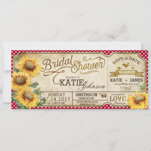 Reserva La Fecha Bodas de campo con girasoles a cuadros