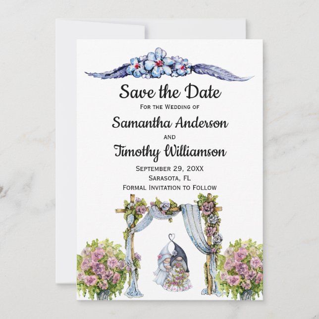 Reserva La Fecha Bodas de Gnomos del Bosque Floral Escandinavo (Anverso)