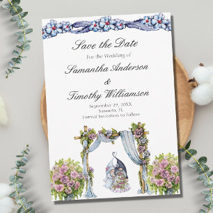 Reserva La Fecha Bodas de Gnomos del Bosque Floral Escandinavo QR 