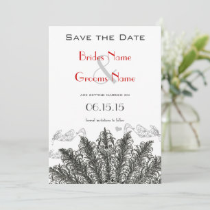 Reserva La Fecha Bodas de pájaros rojos vintage Save the Date