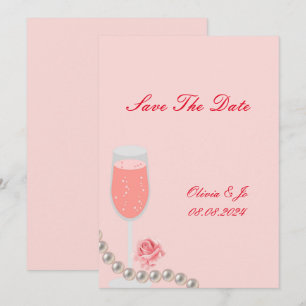 Reserva La Fecha bodas de perlas rosadas y prosecco 