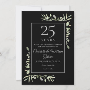 Reserva La Fecha Bodas de plata 25º aniversario verde
