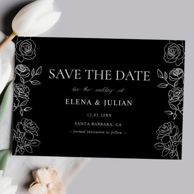Reserva La Fecha Bodas de Rosas Francesas Negras y Blancas Premium (Subido por el creador)